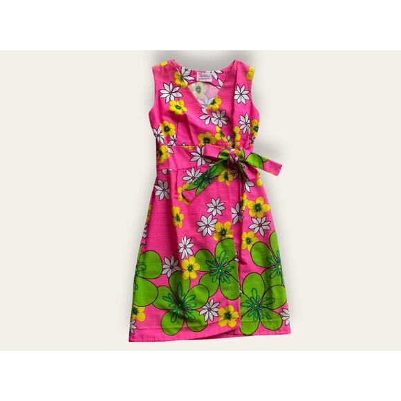 60s Hawaiian Sleeveless Wrap Dress by Malihini Designer Collection Hawaii - Picture 9 of 14